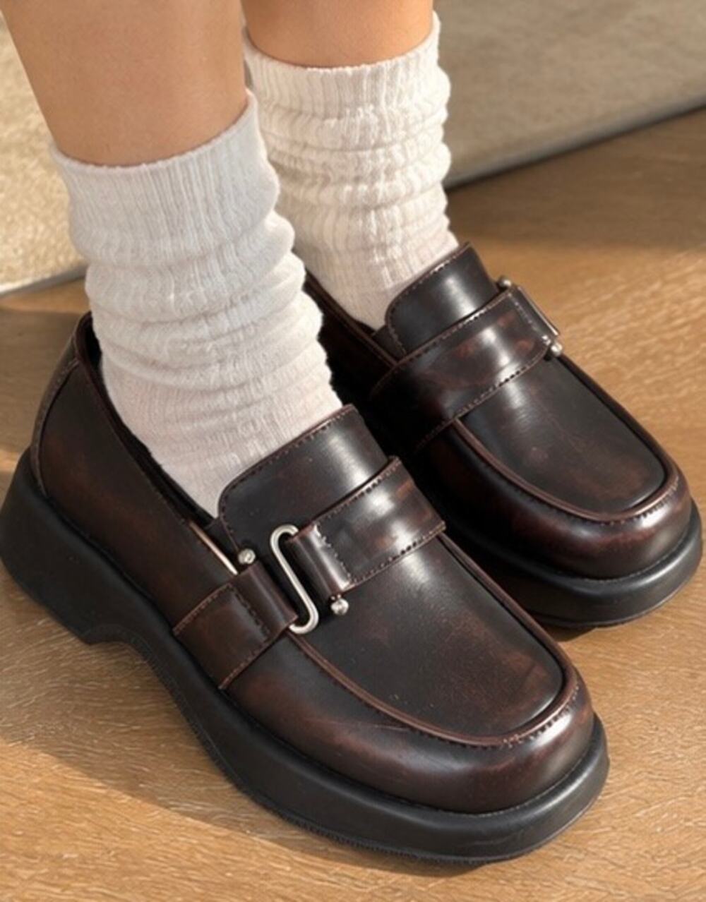 Dansko Chunky Y2K Leather Loafers Size 36/ US 6 Portugal Preppy Dark Academia